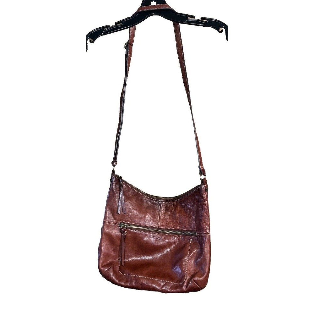 Margot New York Brown Leather Crossbody Purse Medium Bag